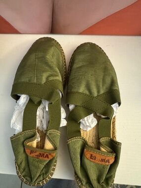 Olive Green Espadrille Flats